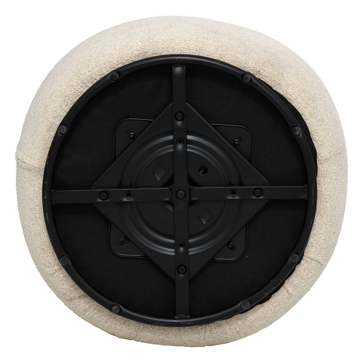 Fauteuil pivotant en tissu bouclette SILEO argile, ATMOSPHERA
