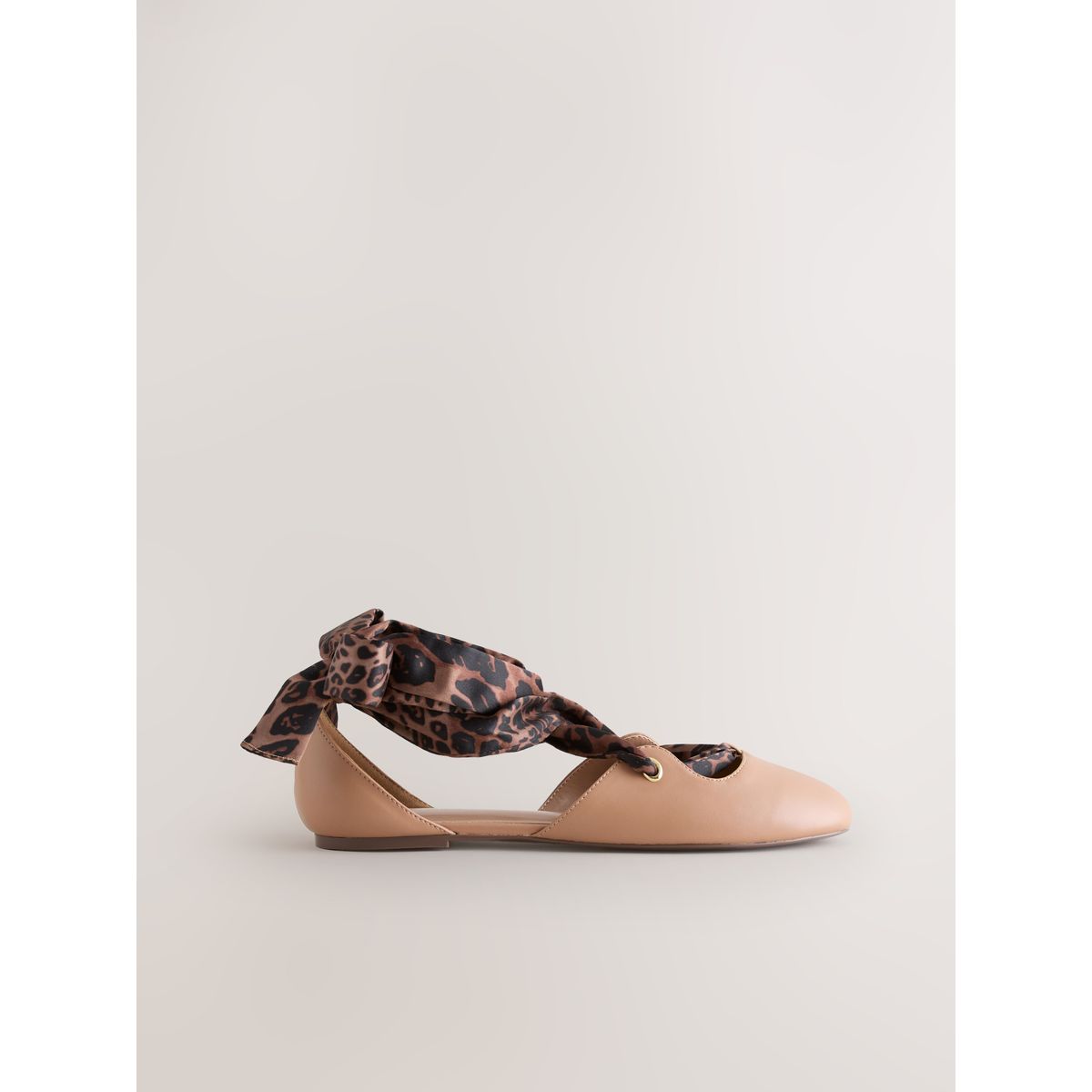 Ballerines à nouer en deux parties camel, NEXT