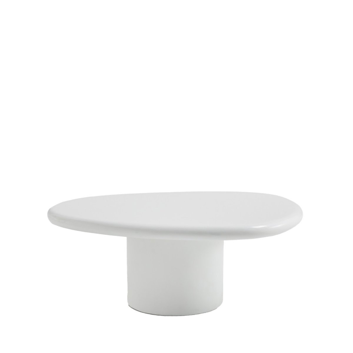 Table basse organique en fibre de ciment L80cm- LUNA blanc, DRAWER