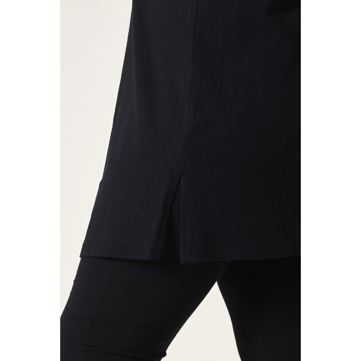 T-shirt long coupe évasée noir, ULLA POPKEN