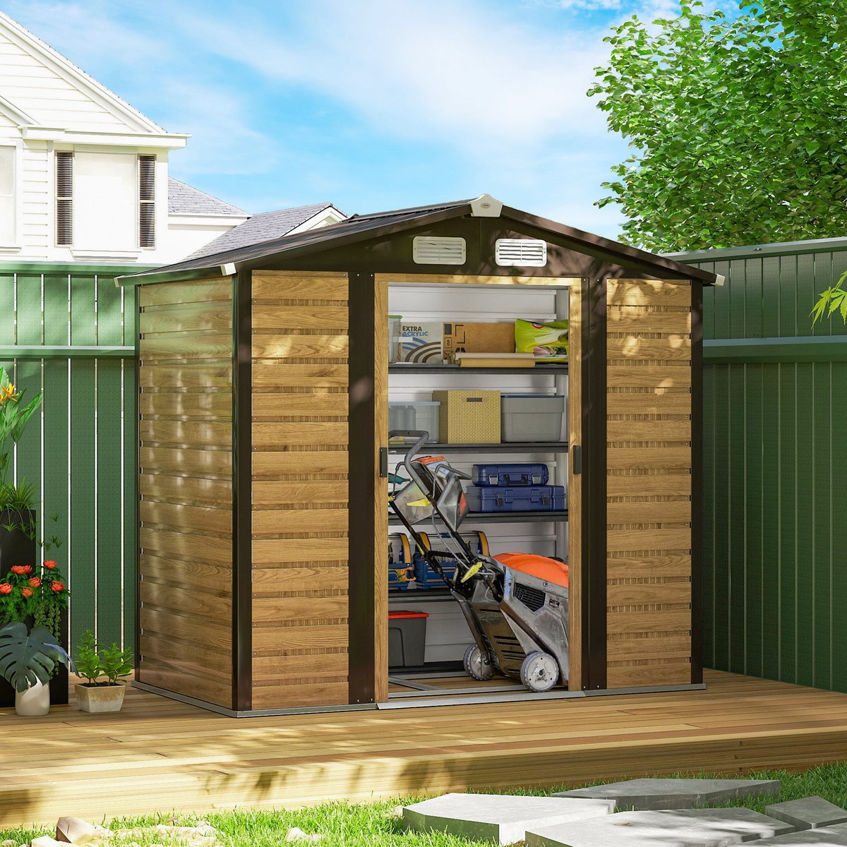 Abri de jardin beige, OUTSUNNY