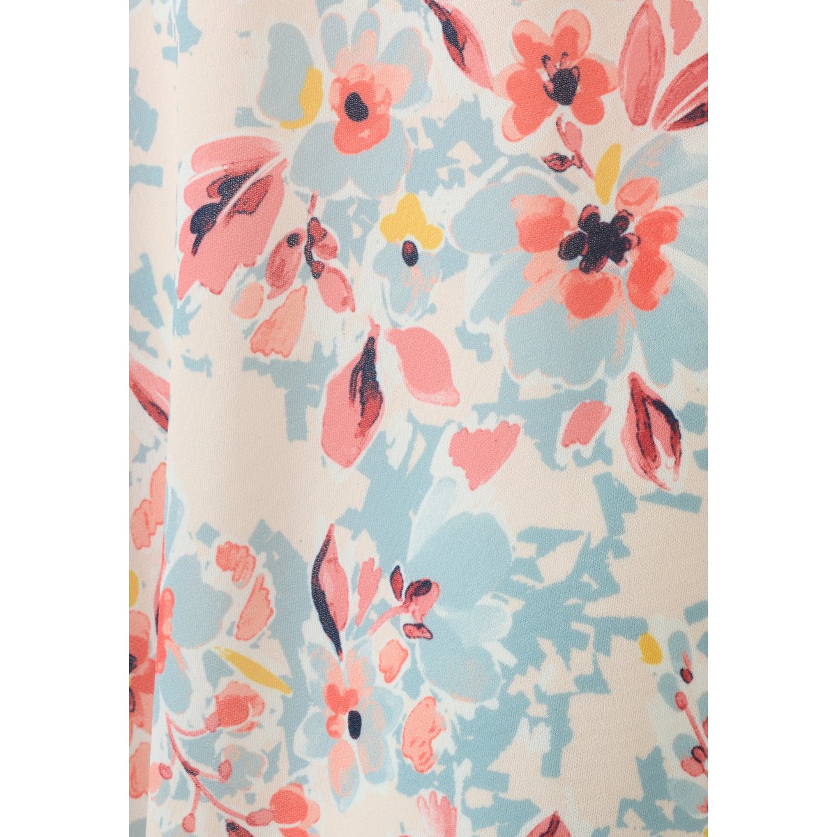 Jupe ceinture à boucle bleu grandes fleurs, DAMART