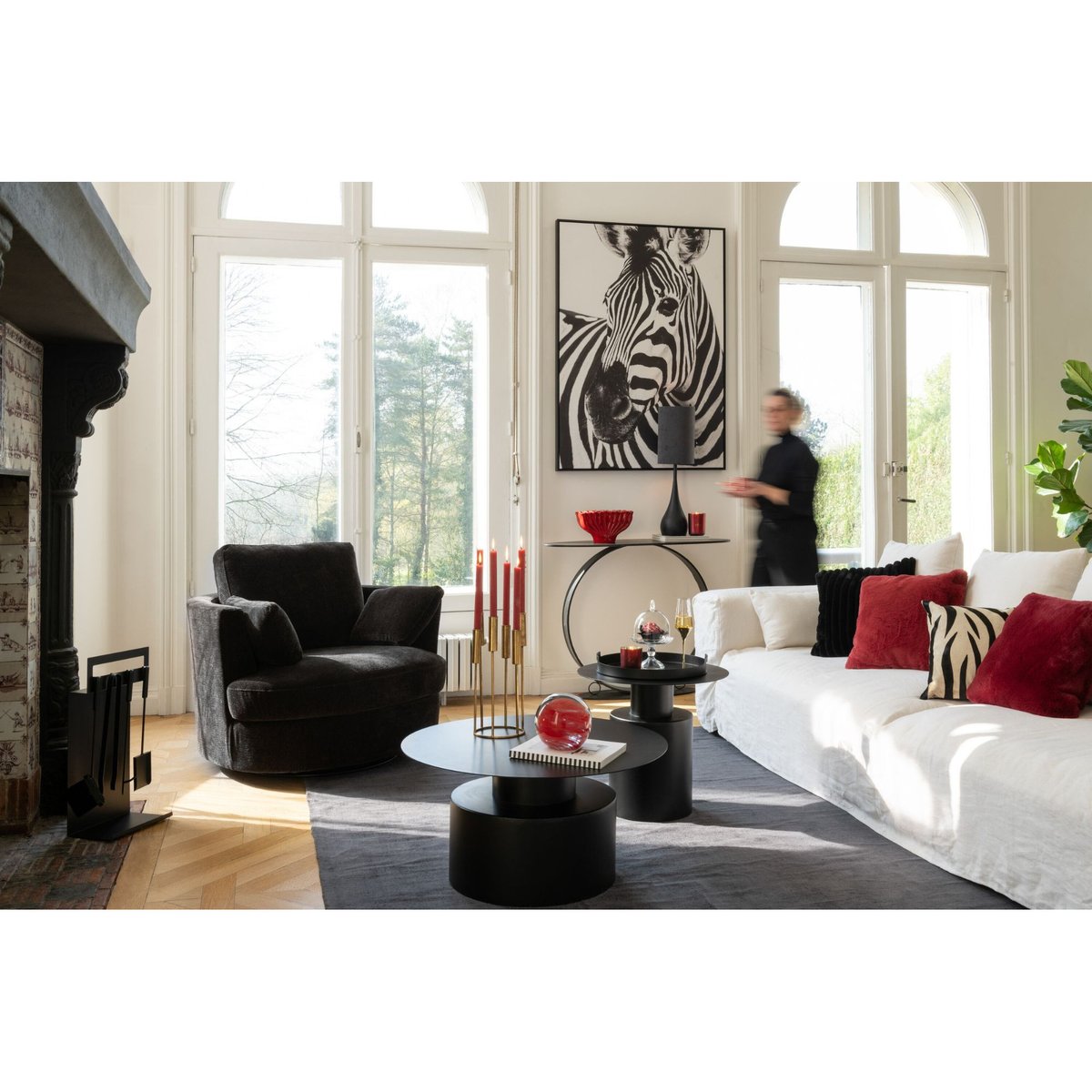 Fauteuil pivotant à 360° en velours texturé - ANGEL marron, HELLIN, DEPUIS 1862