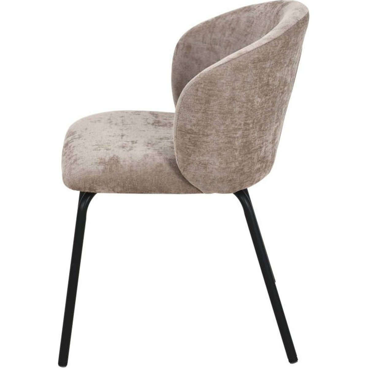 Chaise de salle à manger en tissu marron et noir, RECOLLECTION