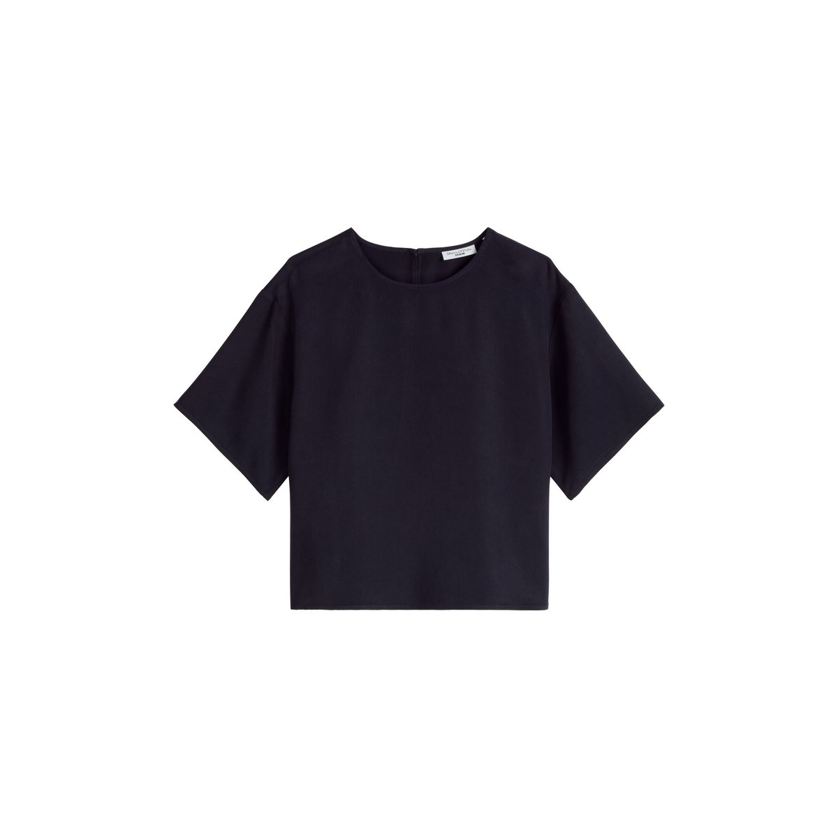 Chemisier à crop relaxed en TENCEL™ Lyocell bleu fooncé, MARC O’POLO DENIM
