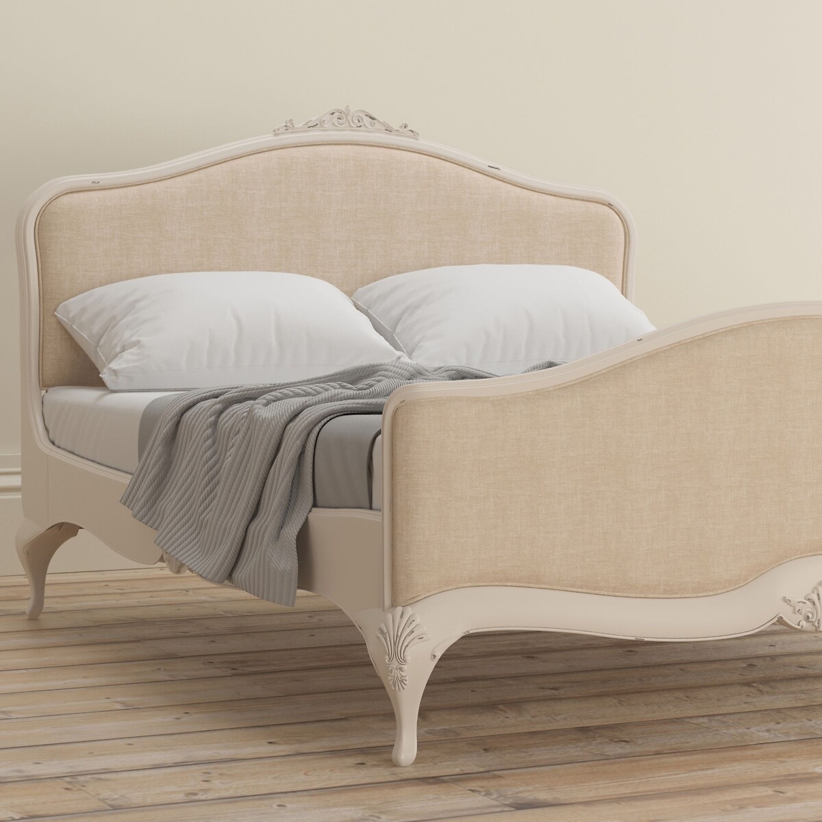 Ivory French-Vintage Upholstered Bed ivory, WILLIS & GAMBIER
