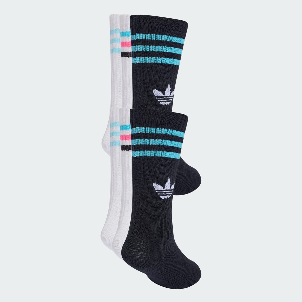 Chaussettes Mi-Mollet 3 Bandes (6 Paires) Enfants Chaussettes Mi-Mollet 3 Bandes (6 Paires) Enfants black / white / samba blue / bliss blue, adidas Originals