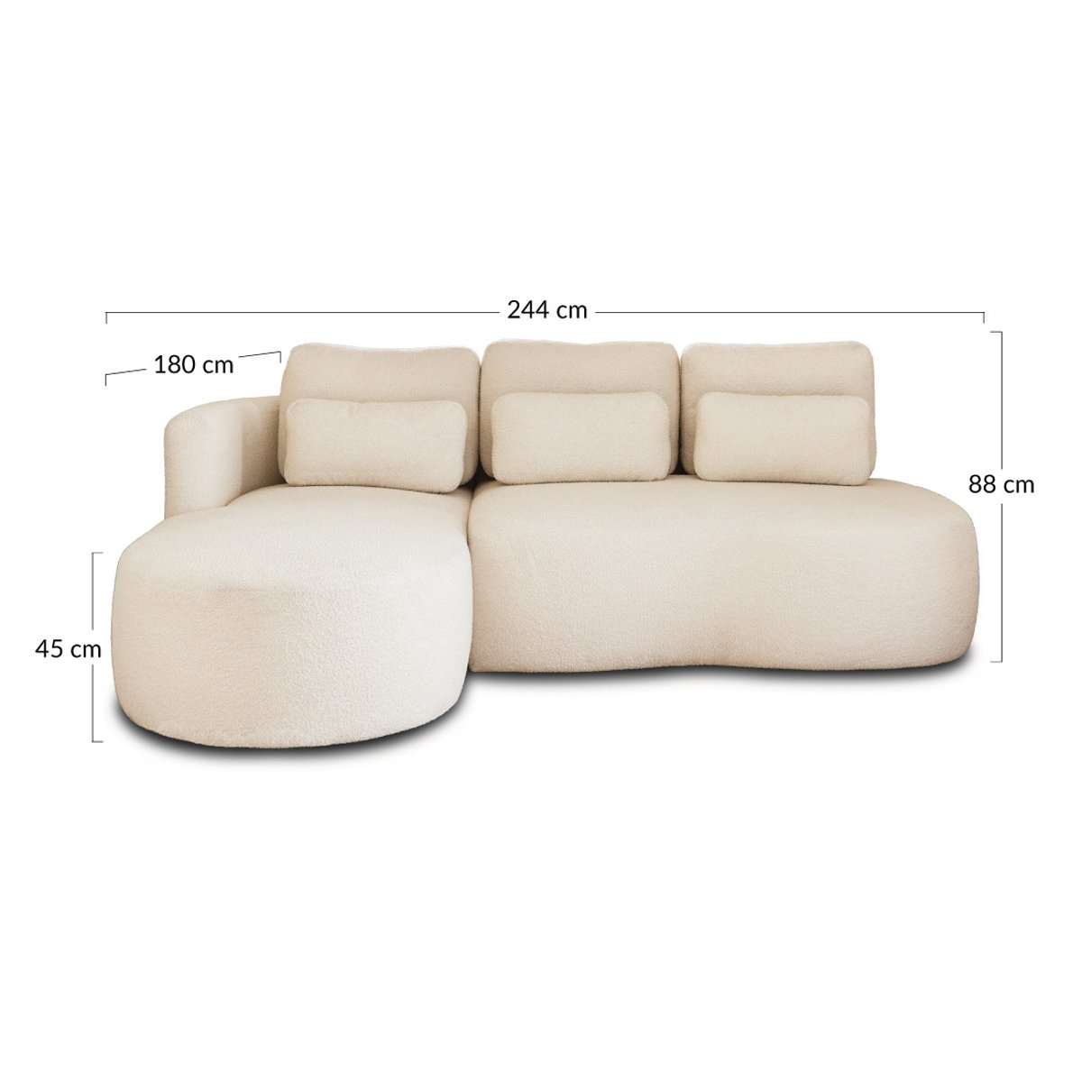 Canapé d'Angle Convertible 4 places - MAHINA gris foncé, BEST MOBILIER