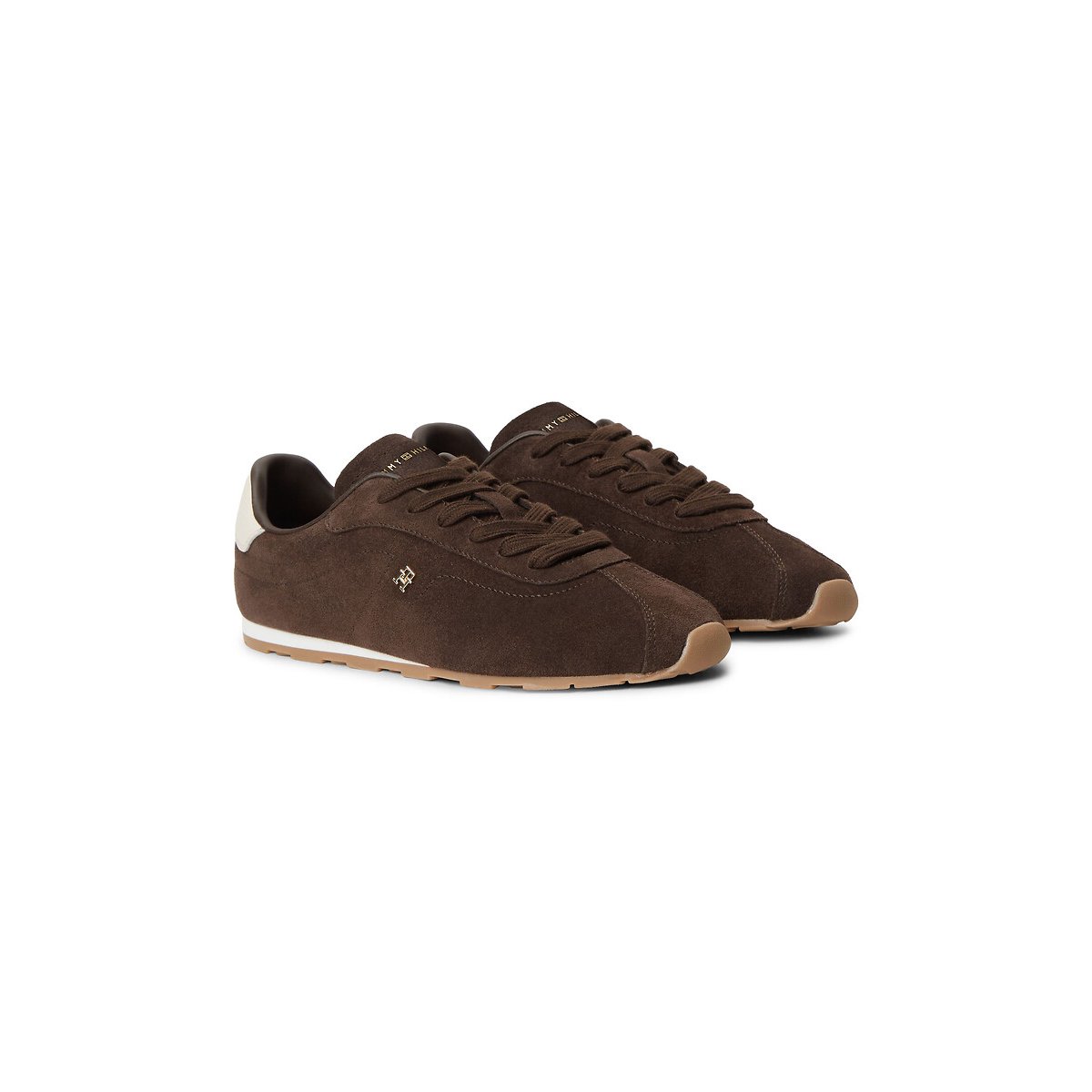 Baskets low profile en cuir suède, THE BELLA marron foncé, TOMMY JEANS