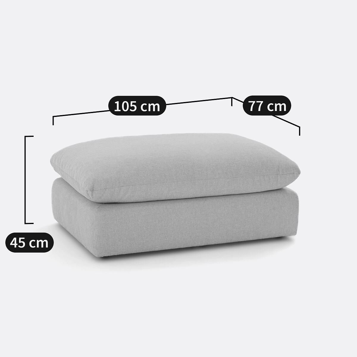 Pouf modulable, velours épais, MALO ecureuil, LA REDOUTE INTERIEURS