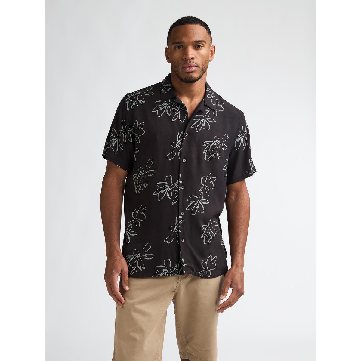 Chemise à imprimé intégral orion noir black, PETROL INDUSTRIES