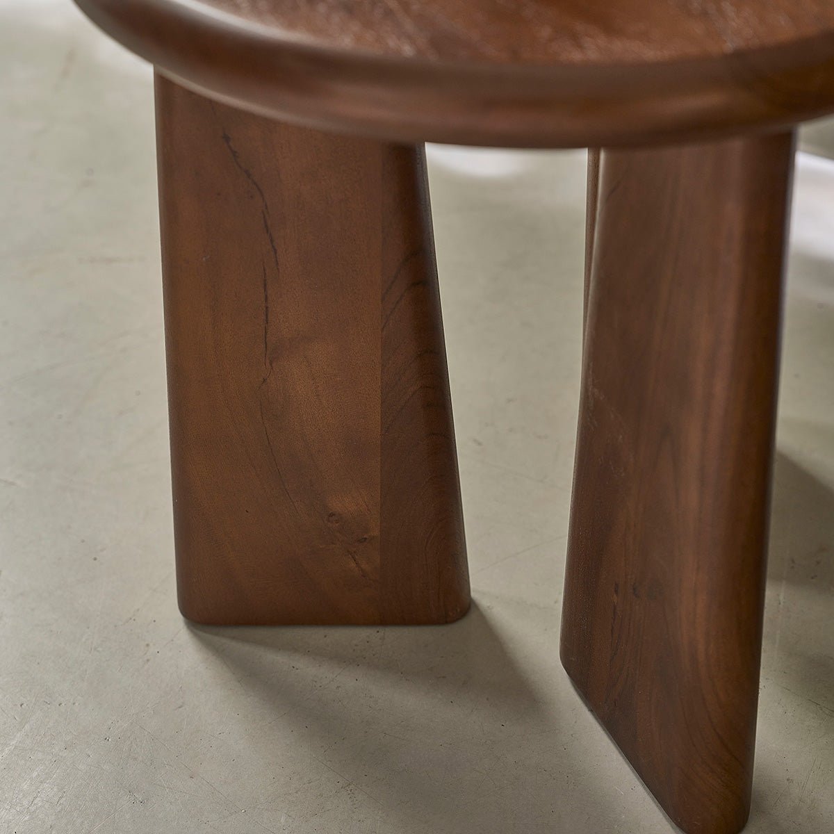Table d'appoint en bois d'acacia ronde  ANNA marron, BERAH GETAH