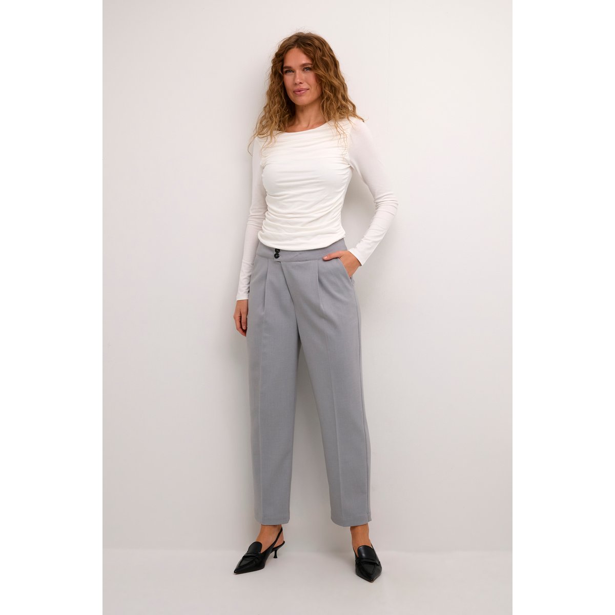 Pants Suiting gris grey melange, KAFFE