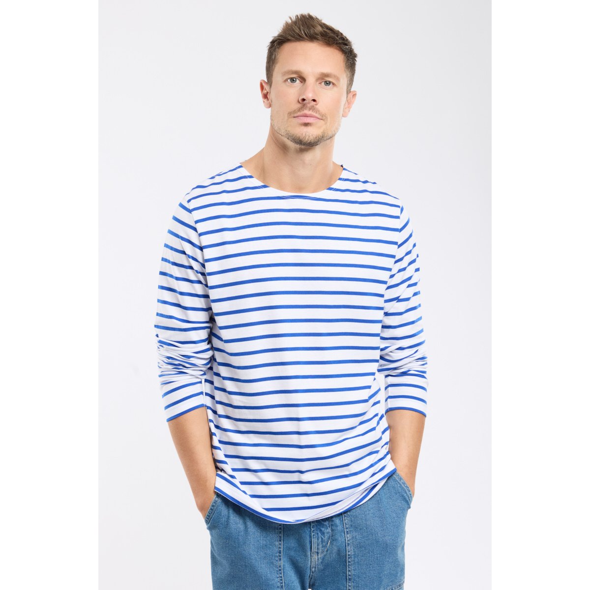 Marinière Classe de mer - coton léger blanc/etoile, ARMOR-LUX