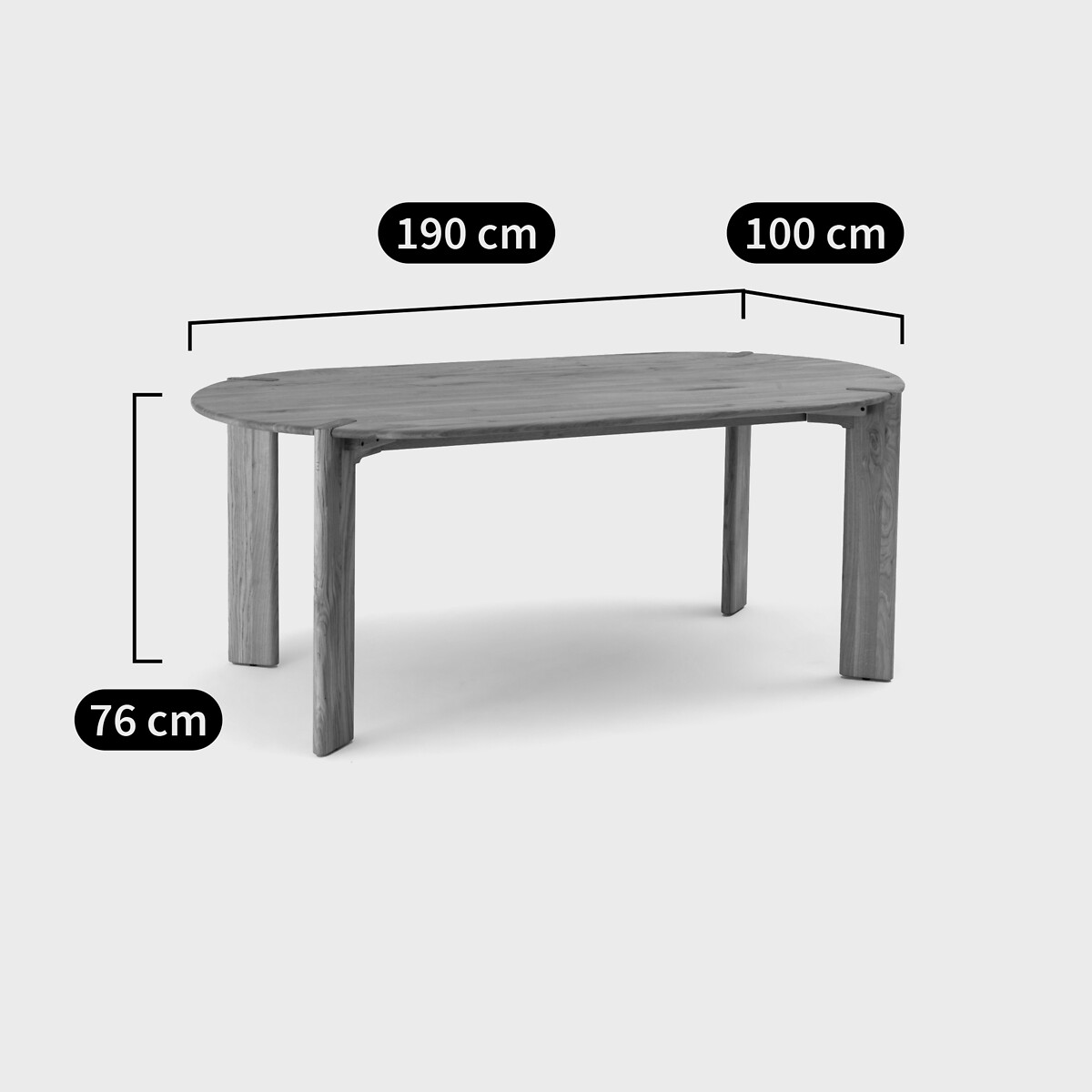 Elmo 6-8 Seater Dining Table in Solid Oak oak, LA REDOUTE INTERIEURS