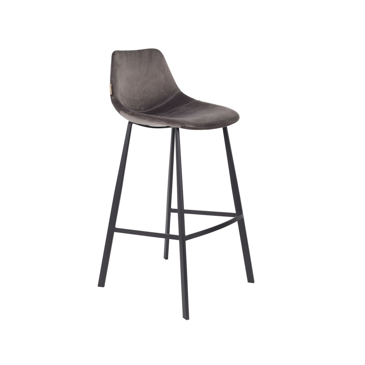 Tabouret design en velours (lot de 2) , FRANKY gris, DUTCHBONE