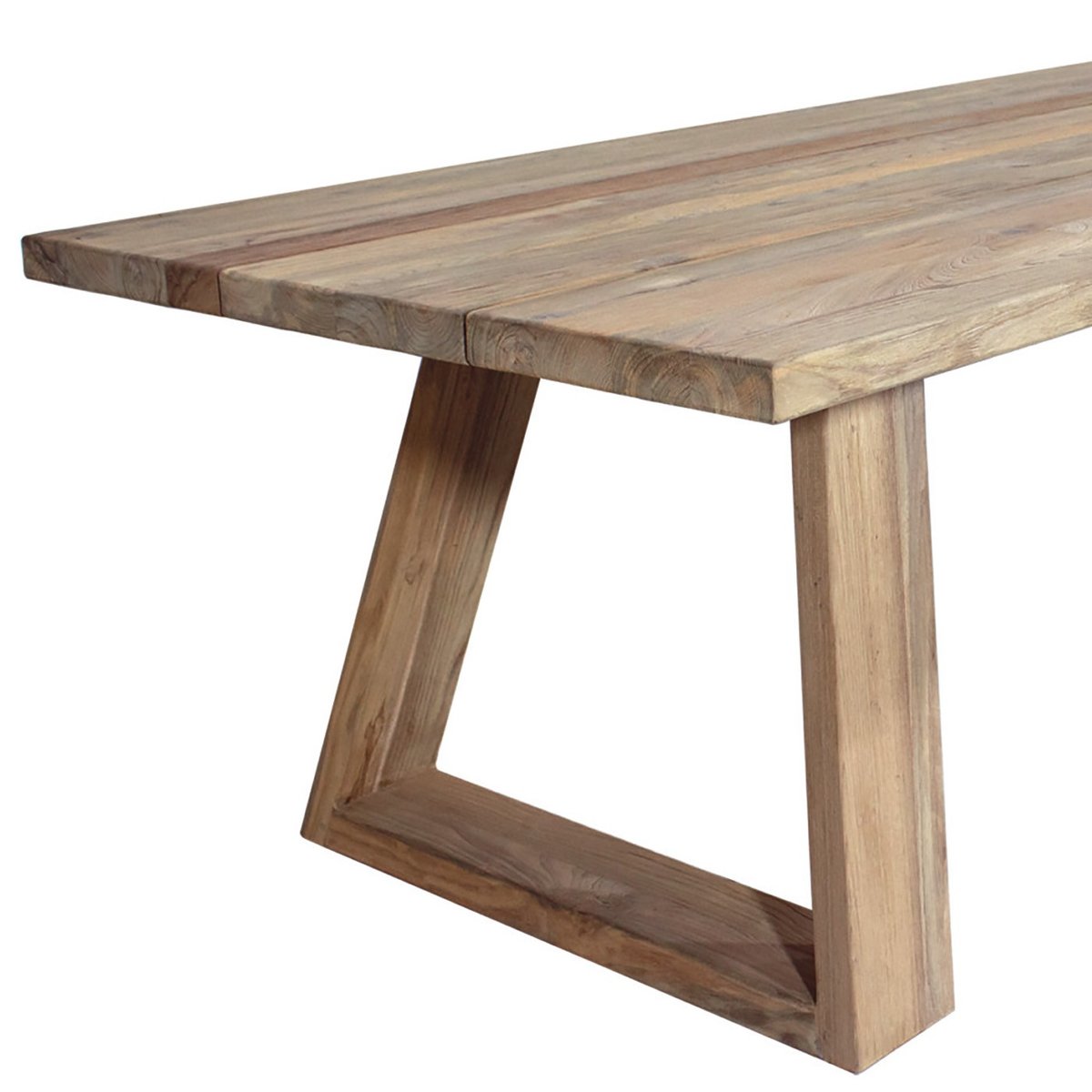 Table de jardin en teck recyclé, VICTORIA bois clair, GESCOVA