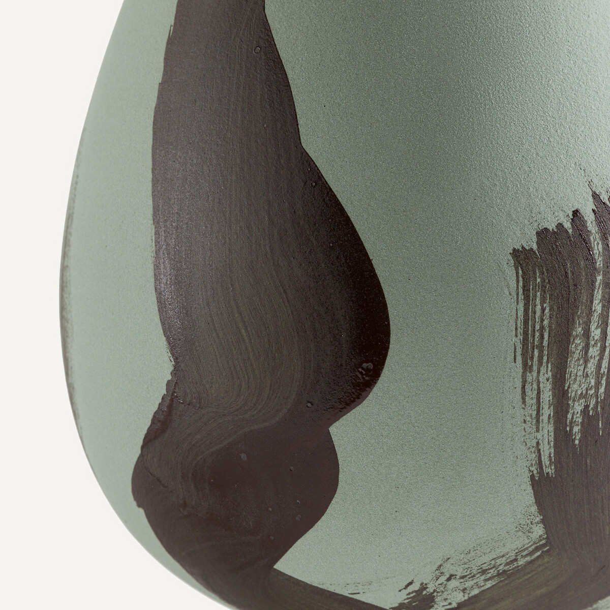 Vase en céramique mate, H33 cm, Skall vert de gris, AM.PM