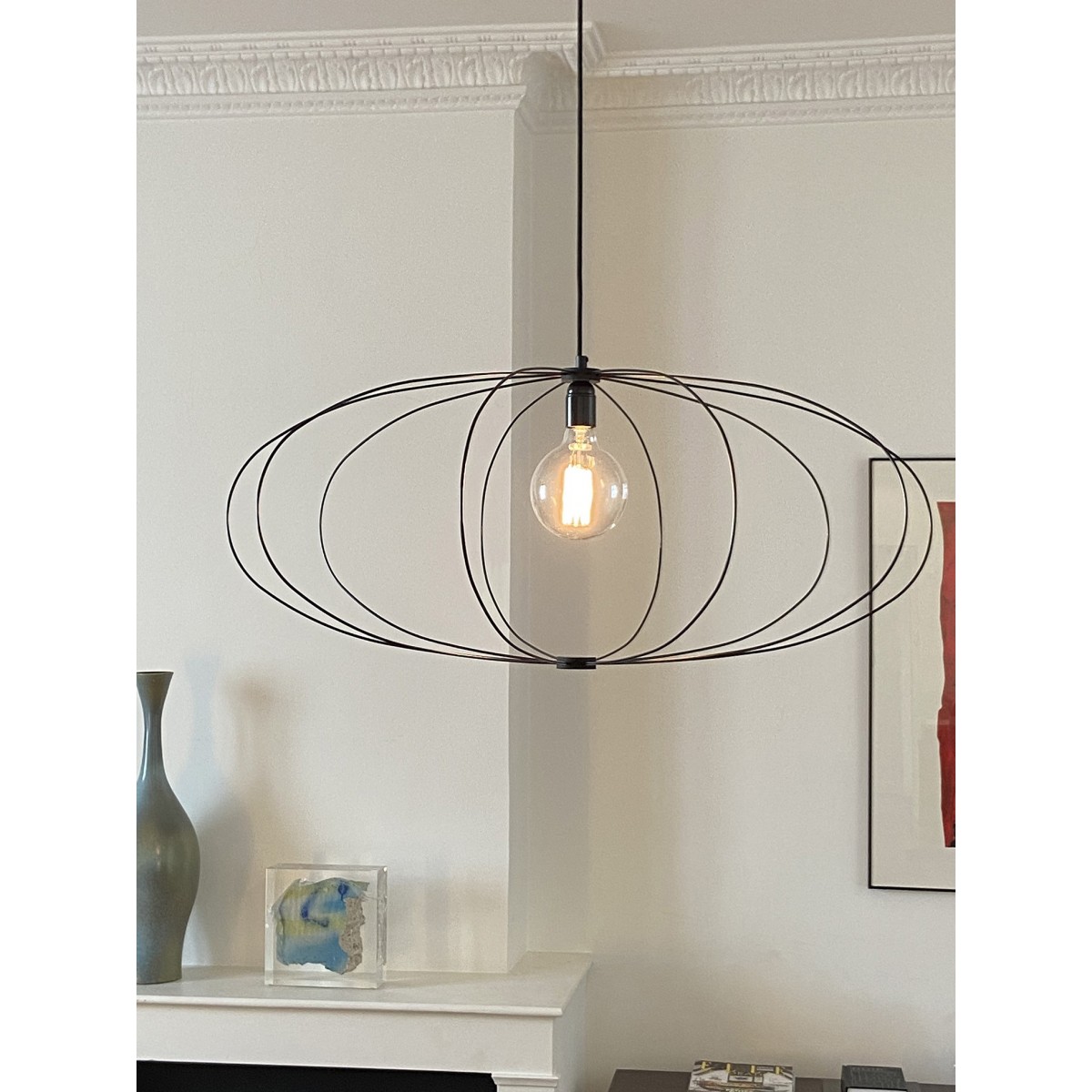 Suspension filaire ovale, SFER noir, GERARD LAMY