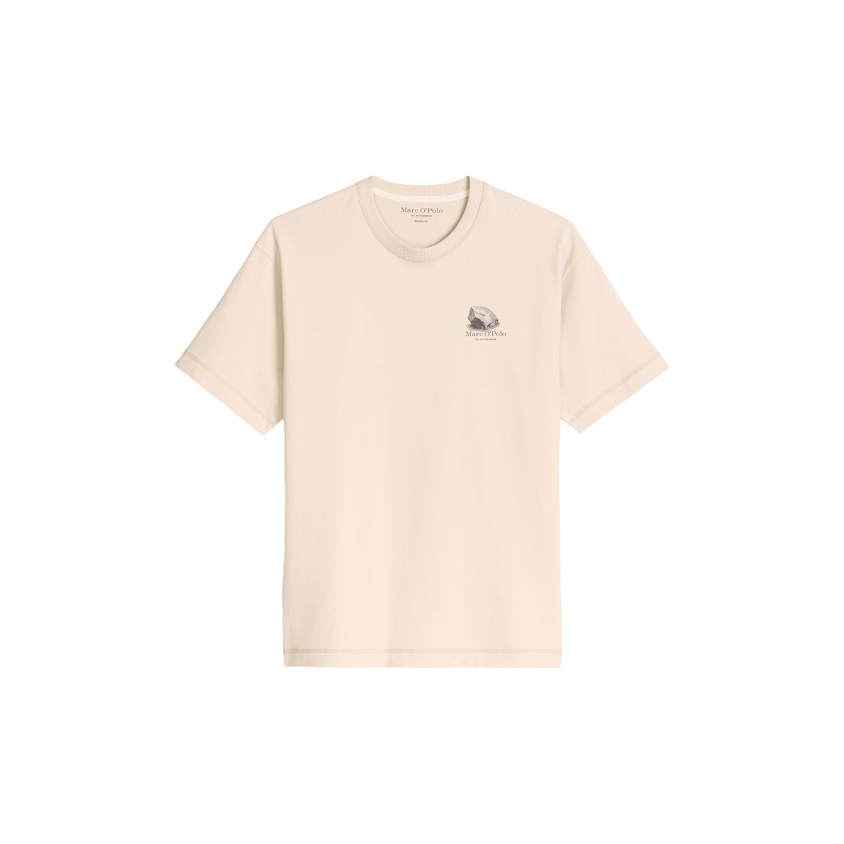 T-shirt surdimensionné avec un grand imprimé au dos beige, MARC O'POLO