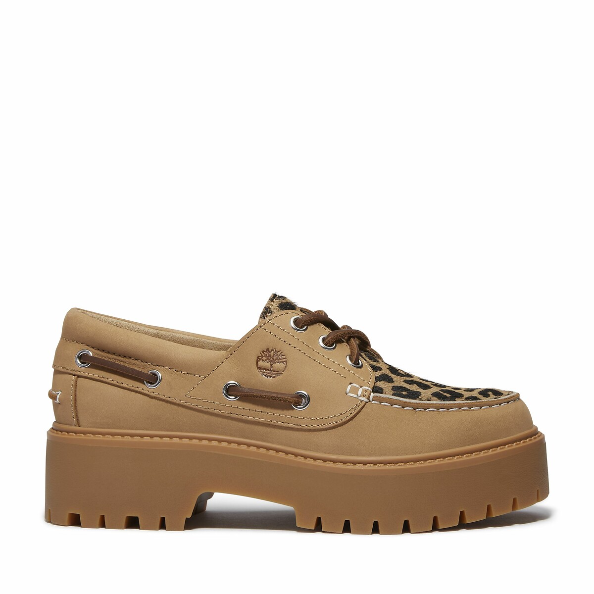 Scarpe da barca Stone Street beige/leopardata, TIMBERLAND