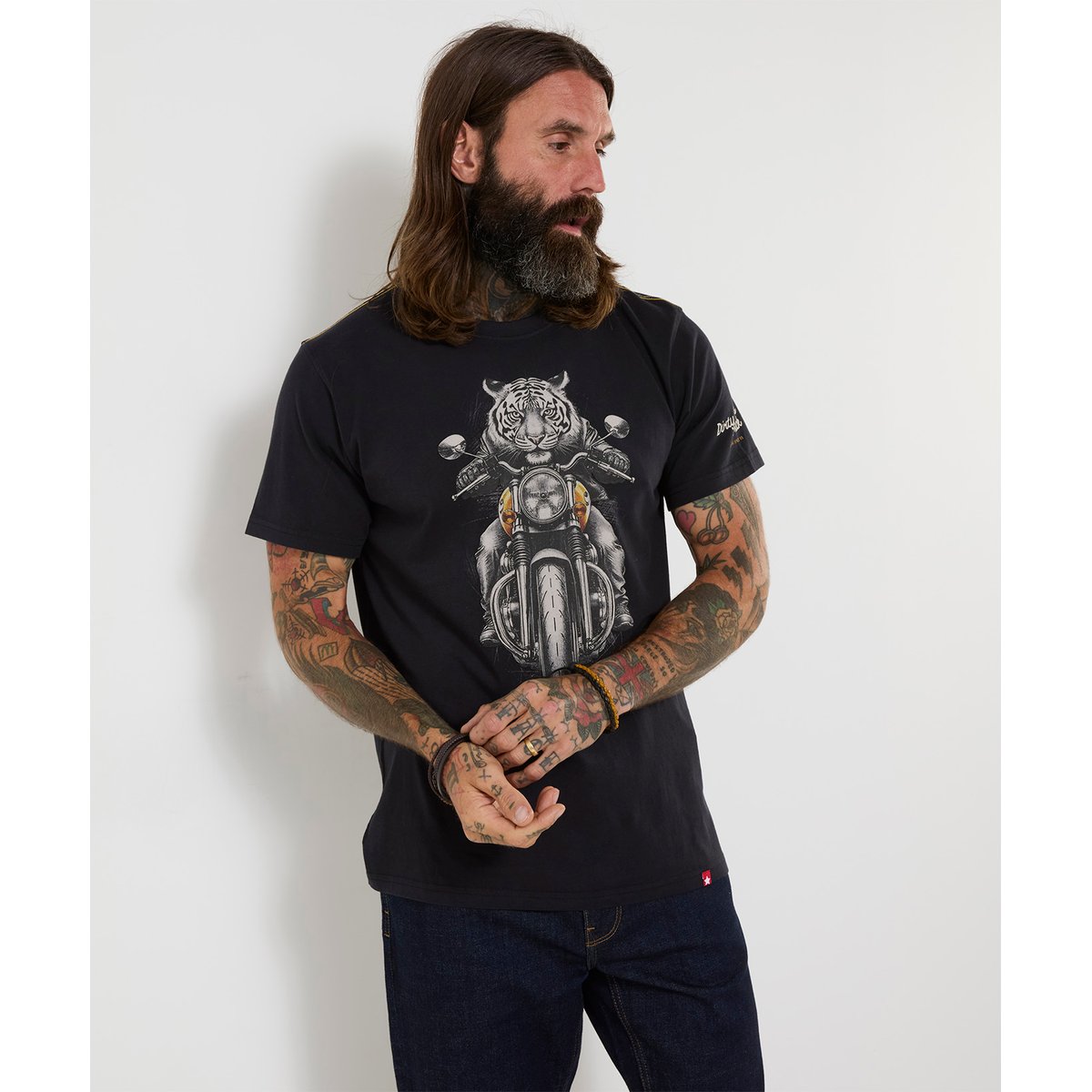 T-Shirt Tigre Motard noir, JOE BROWNS