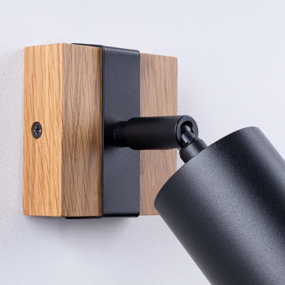 Applique Acier Noir/Bois Naturel GU10 1 Fager noir, EDEN