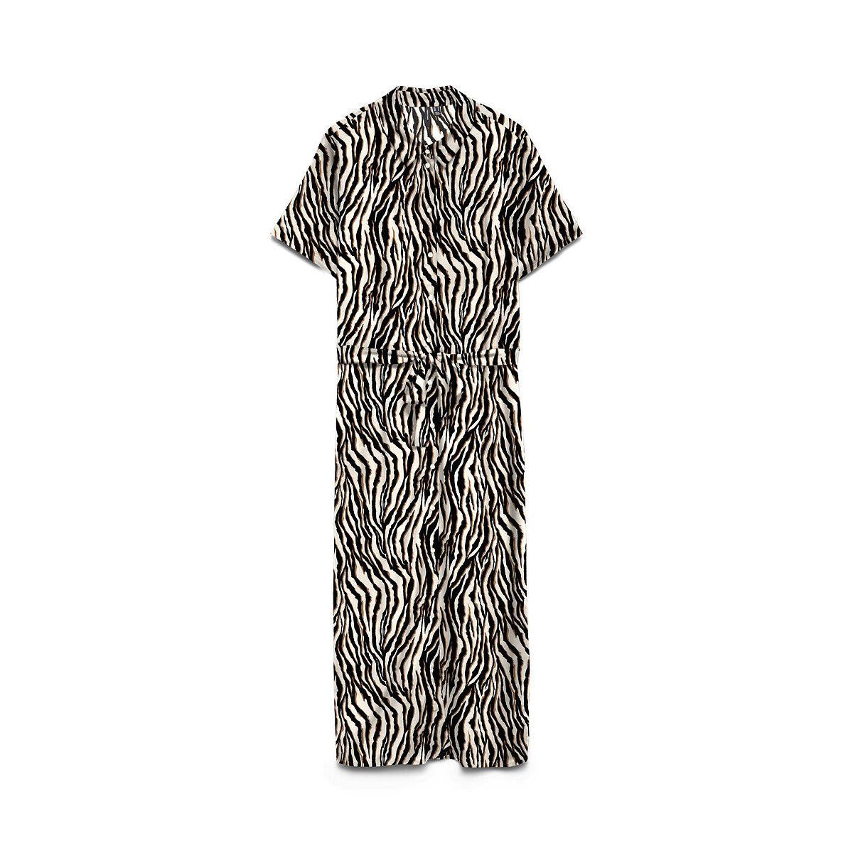 Bedrukte jurk met korte mouwen en riem zebraprint, VERO MODA