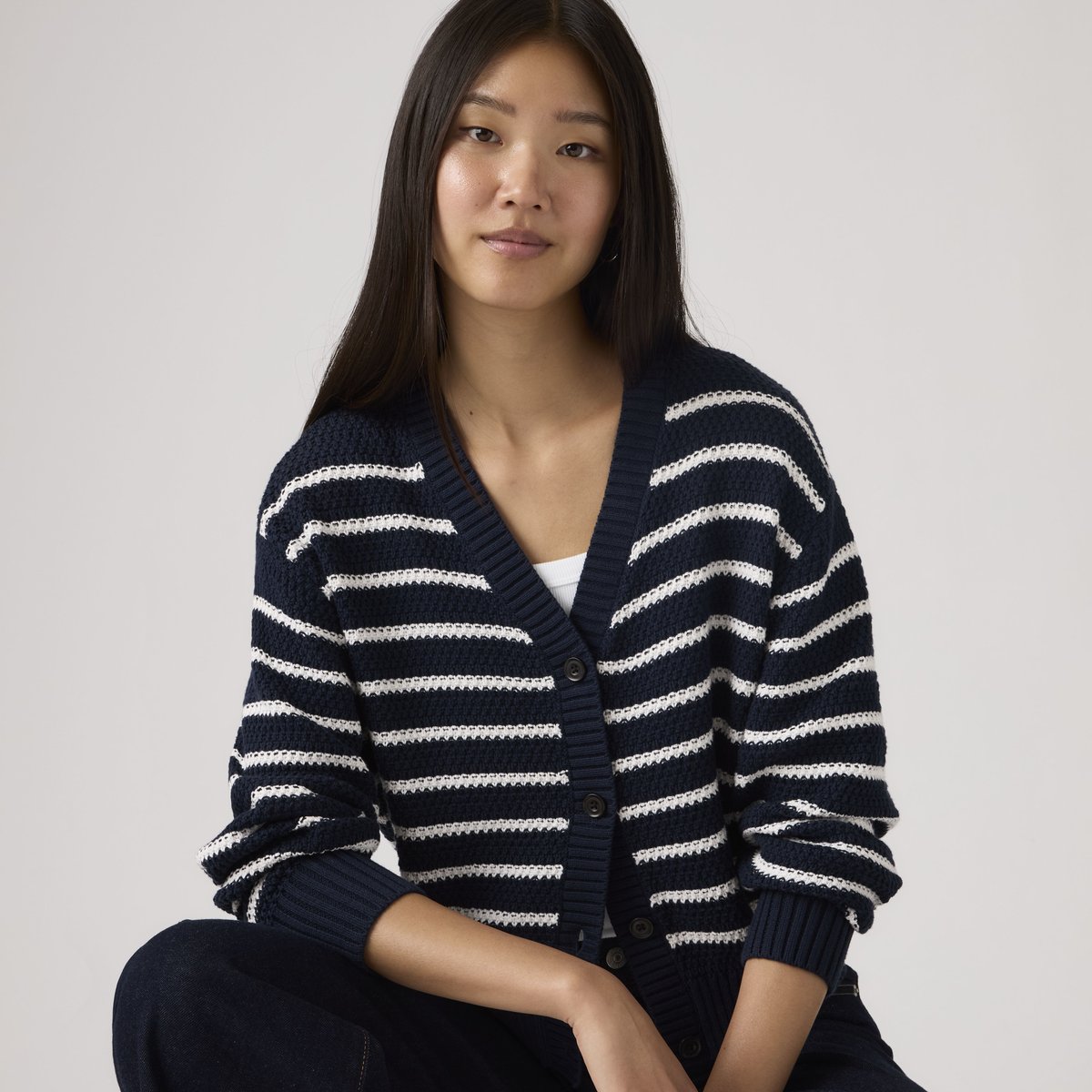 Cardigan Snowflake bleu - susanne stripe navy blazer, LEVI'S