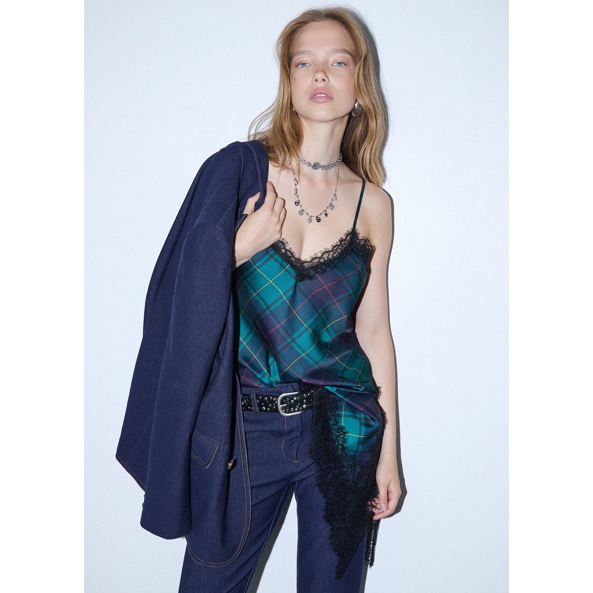 Top avec Détail en Dentelle vert, LIU JO