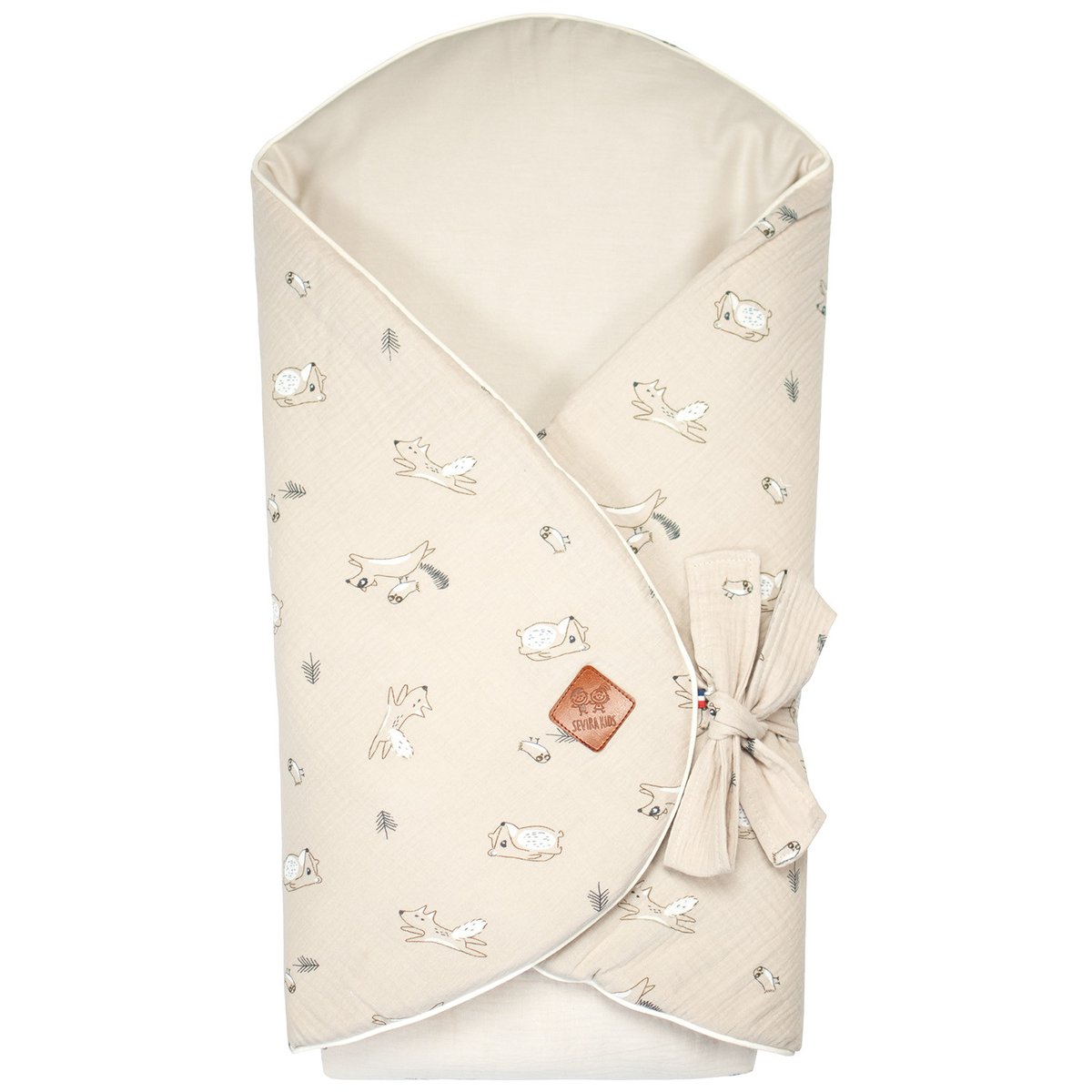 Gigoteuse d'emmaillotage évolutive EDEN beige imprimé animaux, SEVIRA KIDS