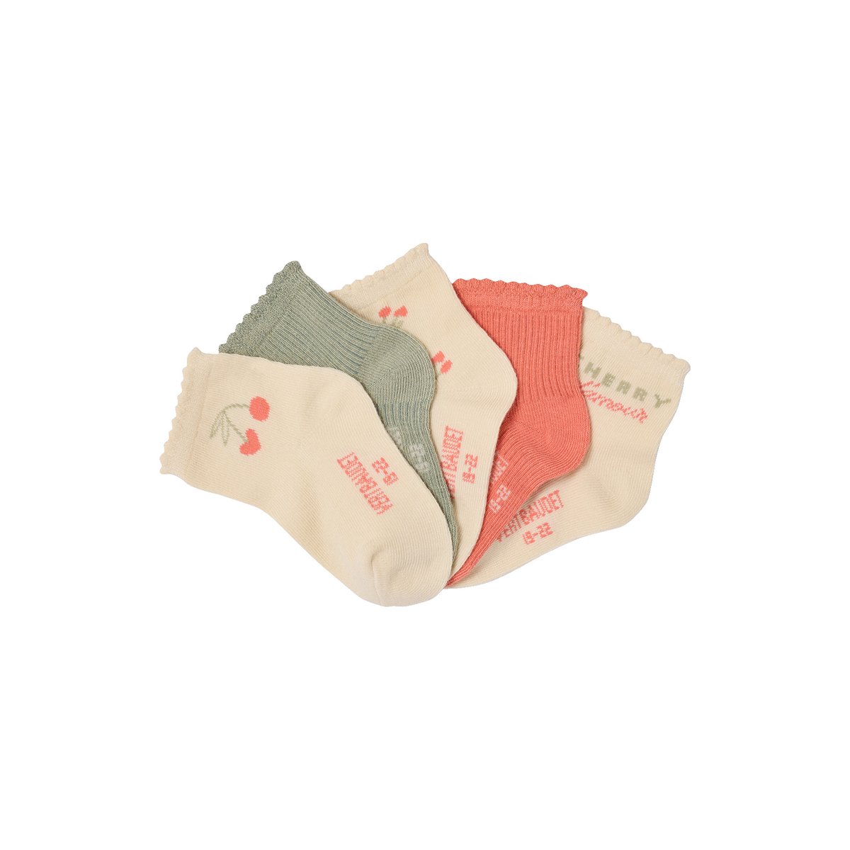 Lot de 5 paires de chaussettes bébé corail, VERTBAUDET