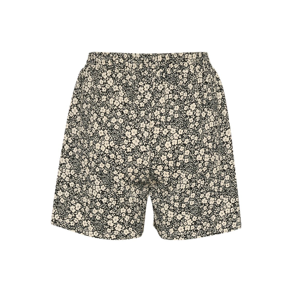 Shorts casual noir black white flower print, KAFFE