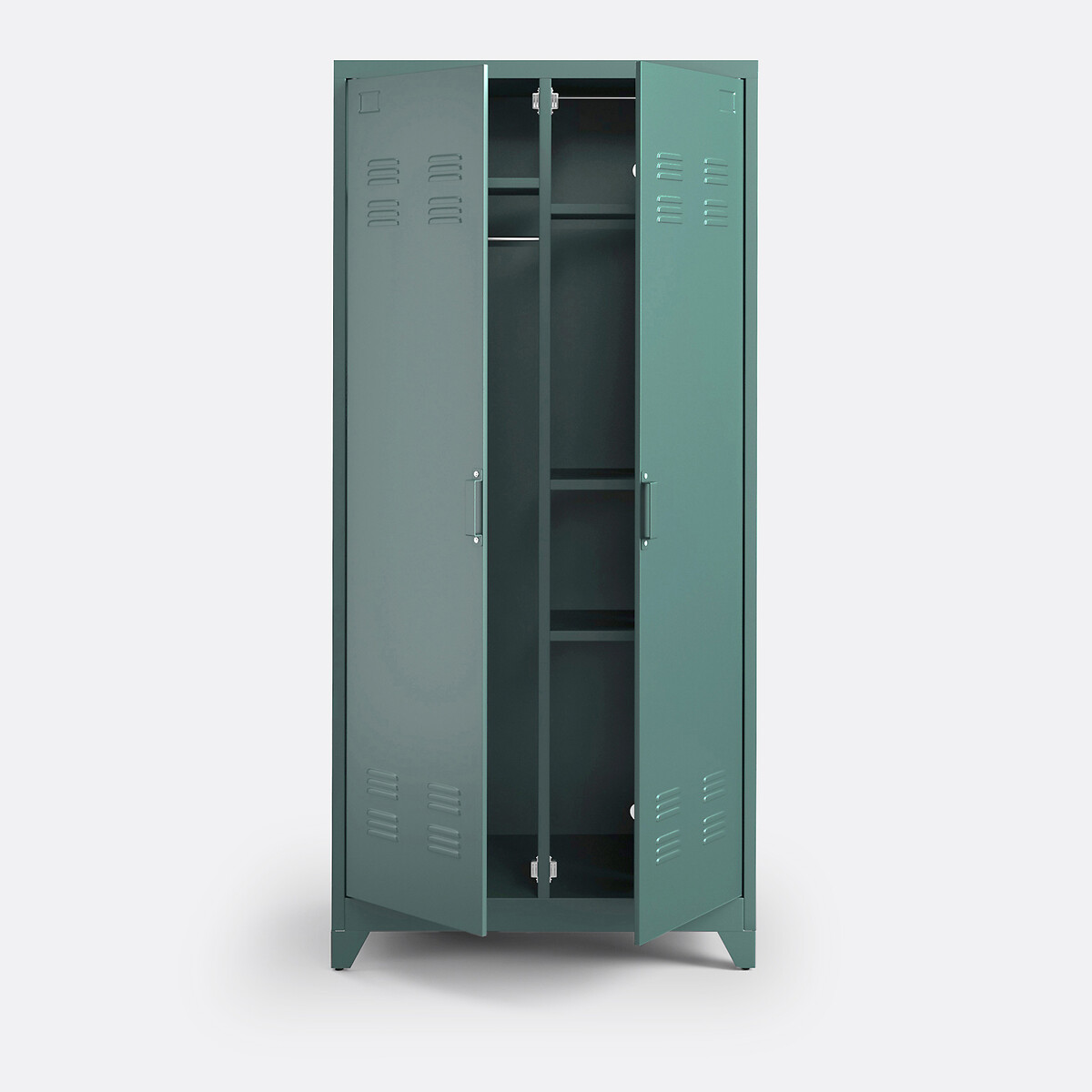 Armoire 2 portes en métal acier, HIBA vert eucalyptus, LA REDOUTE INTERIEURS