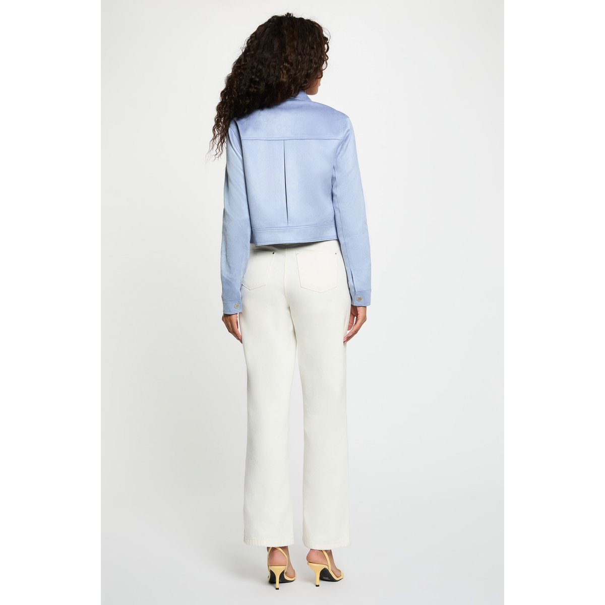 Blouson ajusté suédine bleu lavande, MORGAN