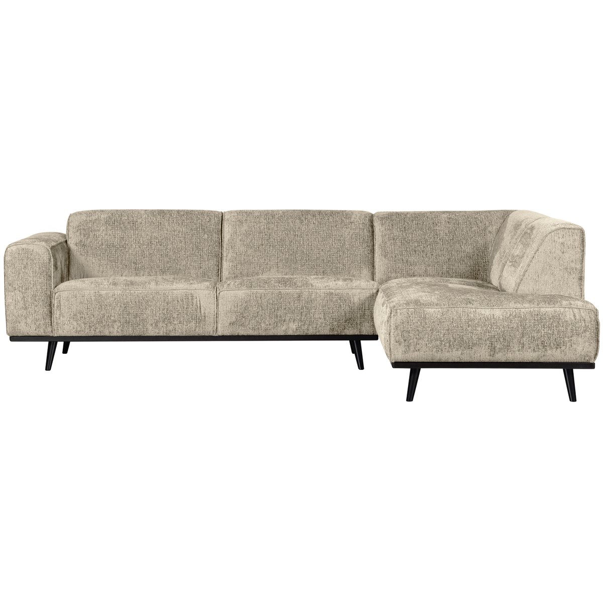Canapé d'angle droit en velours STATEMENT beige, WOOOD