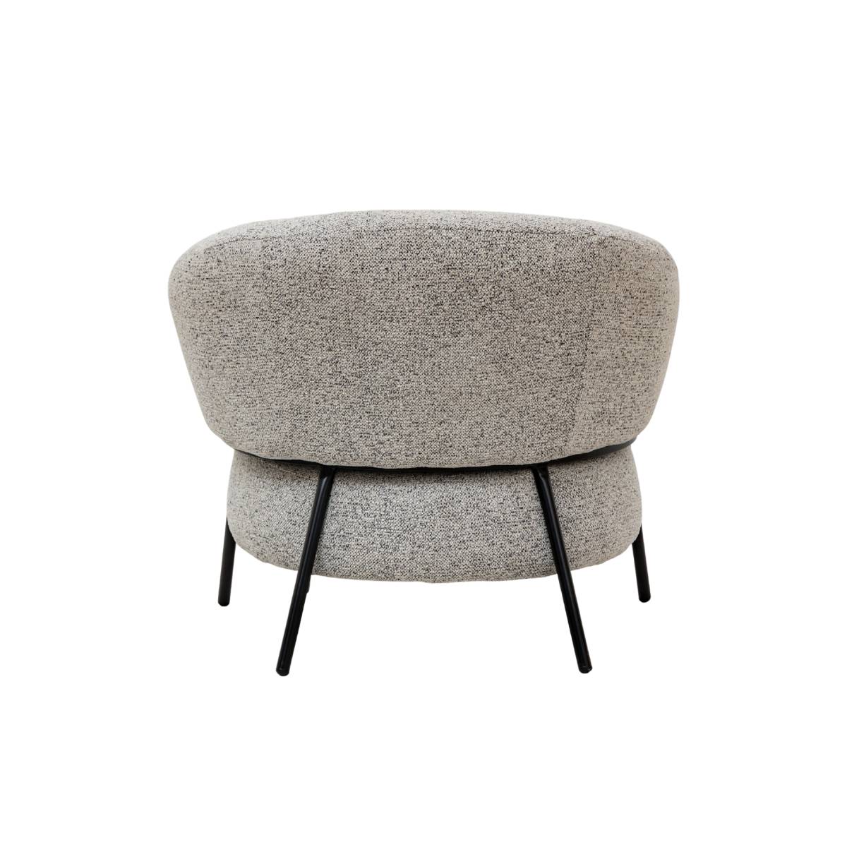 Fauteuil en tissu bouclette AARON gris, MADE IN MEUBLES
