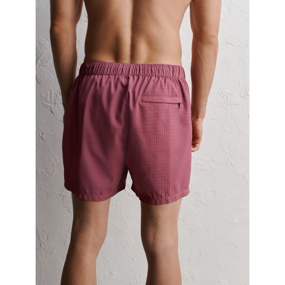Short de bain 5 pouces doux à texture gaufrée signature rose mauve, NEXT