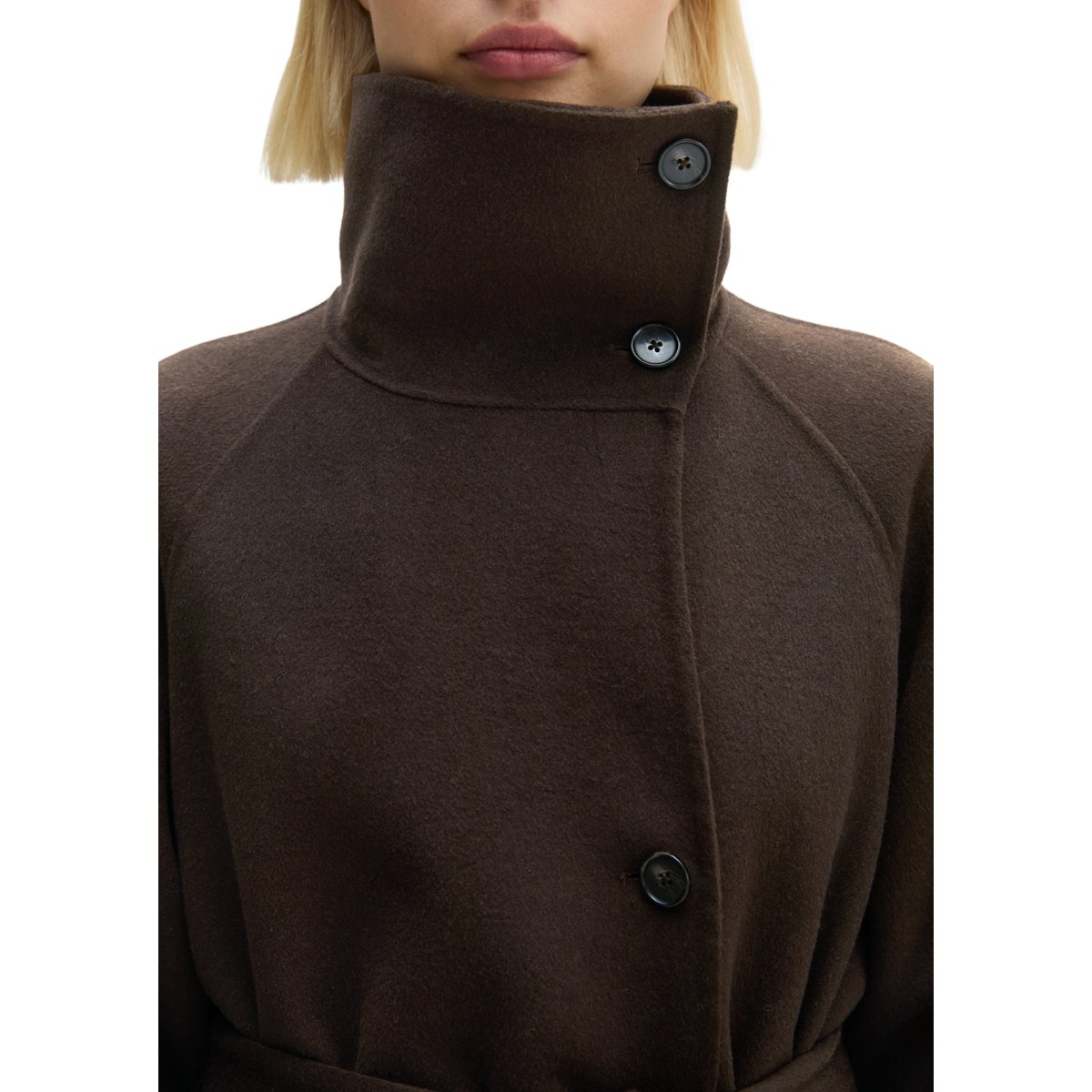 Manteau en laine au style décontracté en tissu double face de haute qualité marron, MARC O'POLO