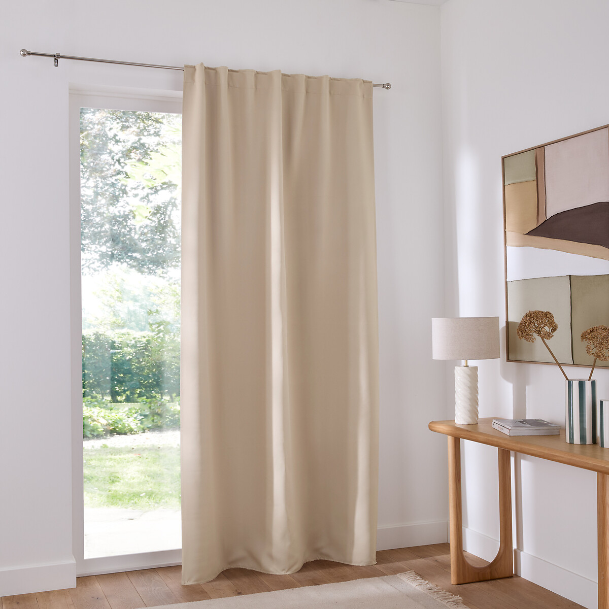 Cortina opaca Voda con trabillas ocultas beige marrón claro, LA REDOUTE INTERIEURS