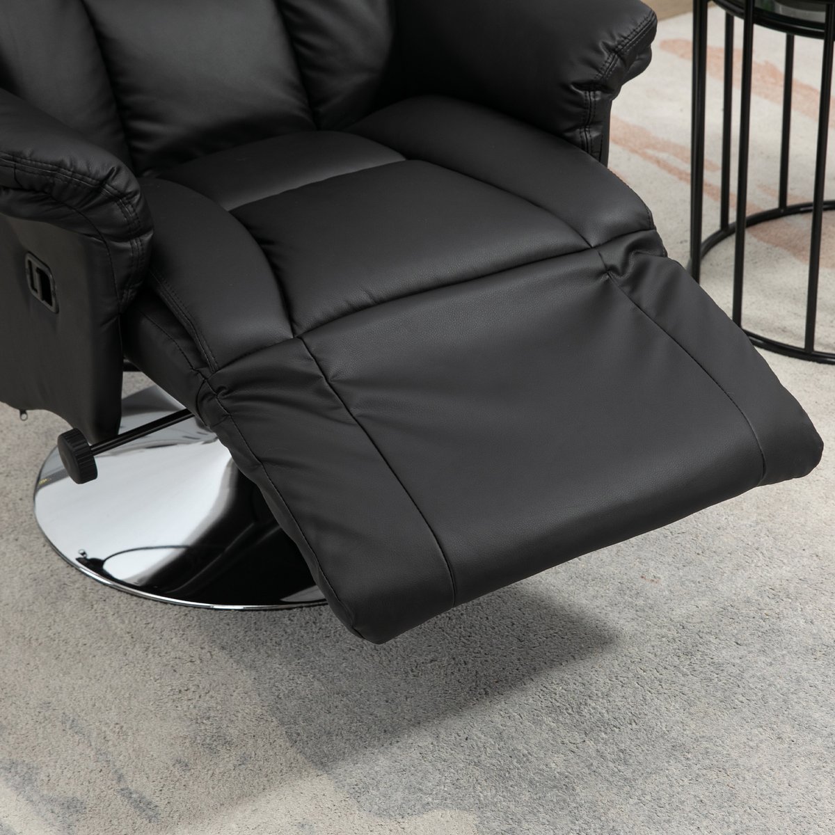 Fauteuil inclinable Polyuréthane Noir noir, HOMCOM