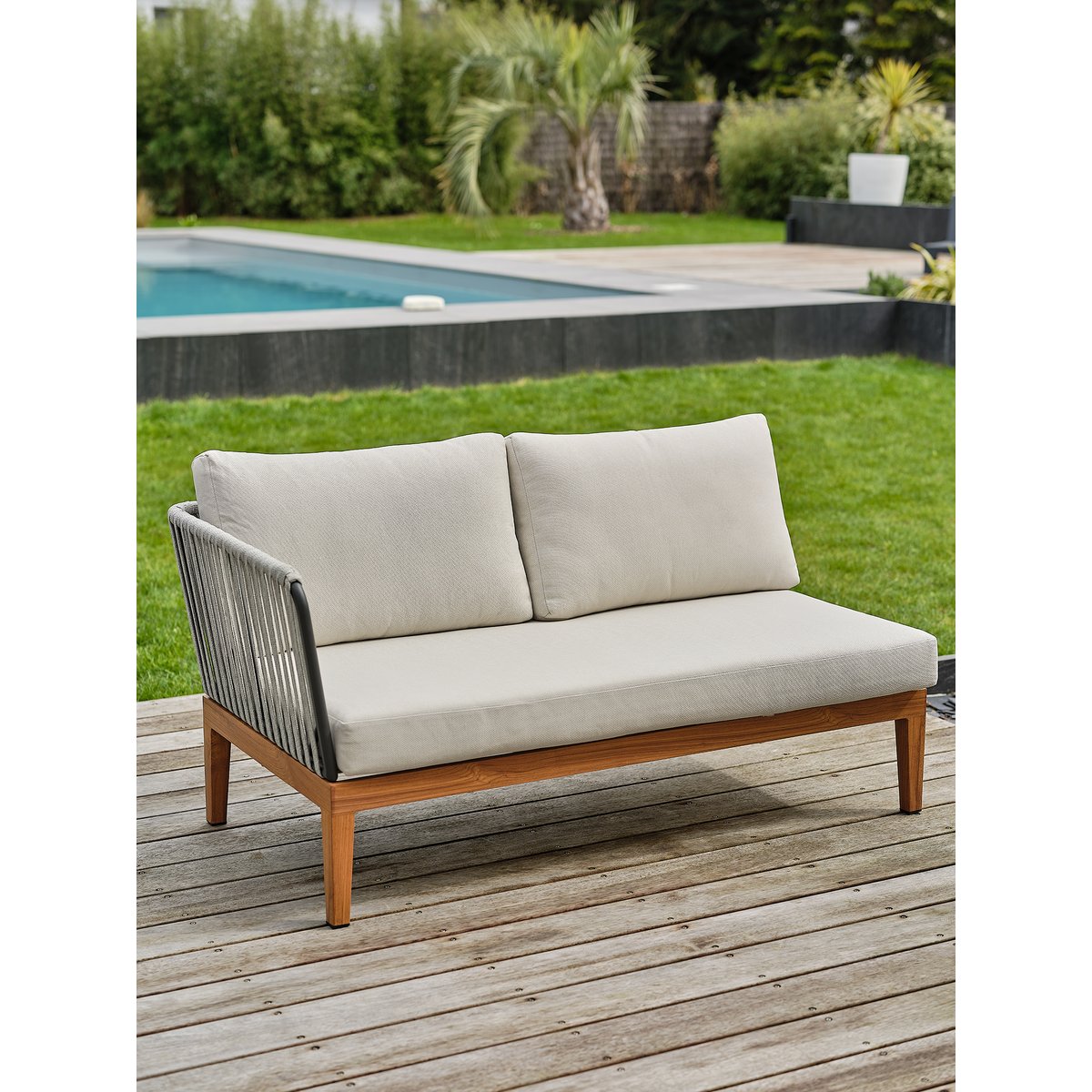 Salon de jardin bas ALPHI marron, REMARQUABLE