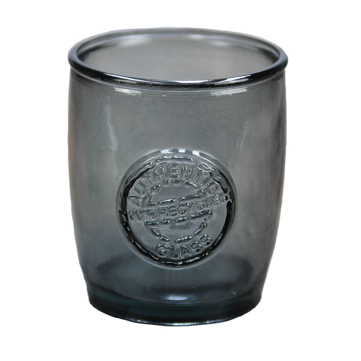 Set accessoires salle de bain en verre recyclé AUTHENTIC silver gris, SENSEI MAISON
