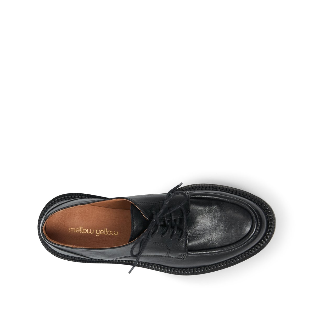 Derby en cuir LEON noir, MELLOW YELLOW