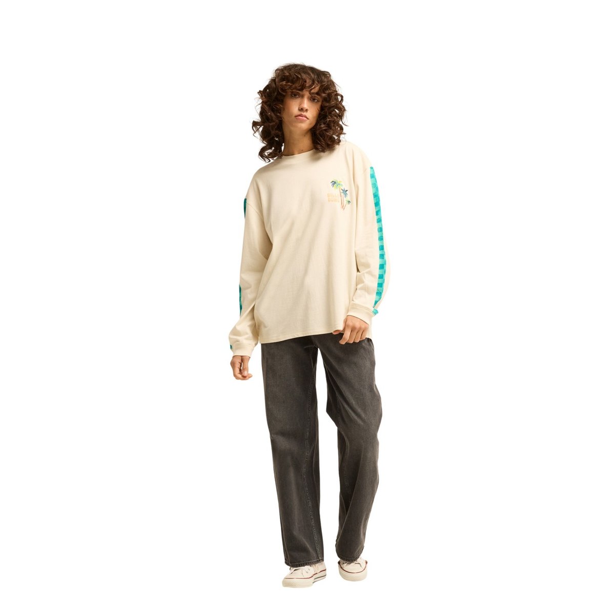 T shirt manches longues ON VACAY blanc white cap, BILLABONG
