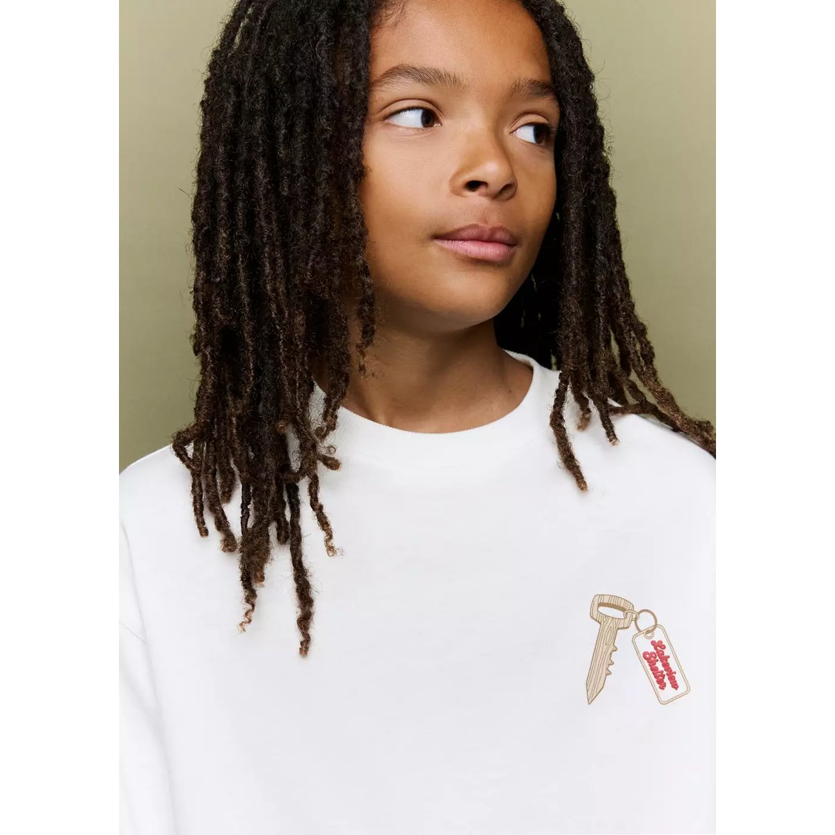 T-shirt oversize imprimé blanc cassé, MANGO KIDS