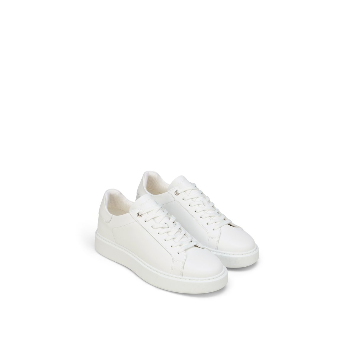Sneaker Modèle Cedric en cuir de vache noble blanc, MARC O'POLO
