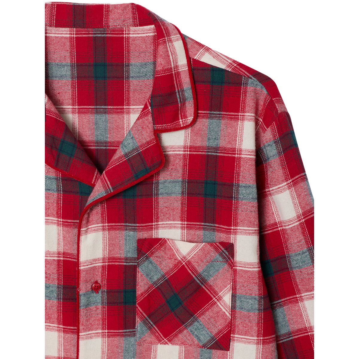 Pyjama flanelle noël capsule famille carreaux rouge, VERTBAUDET