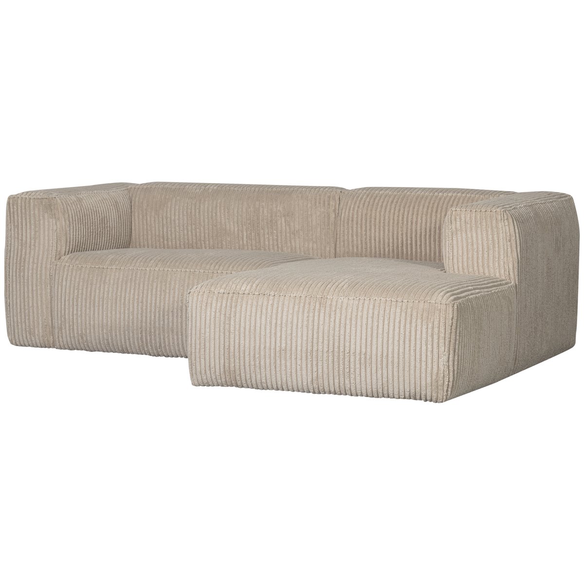 Canapé d'angle droit en tissu côtelé grossier BEAN beige, WOOOD