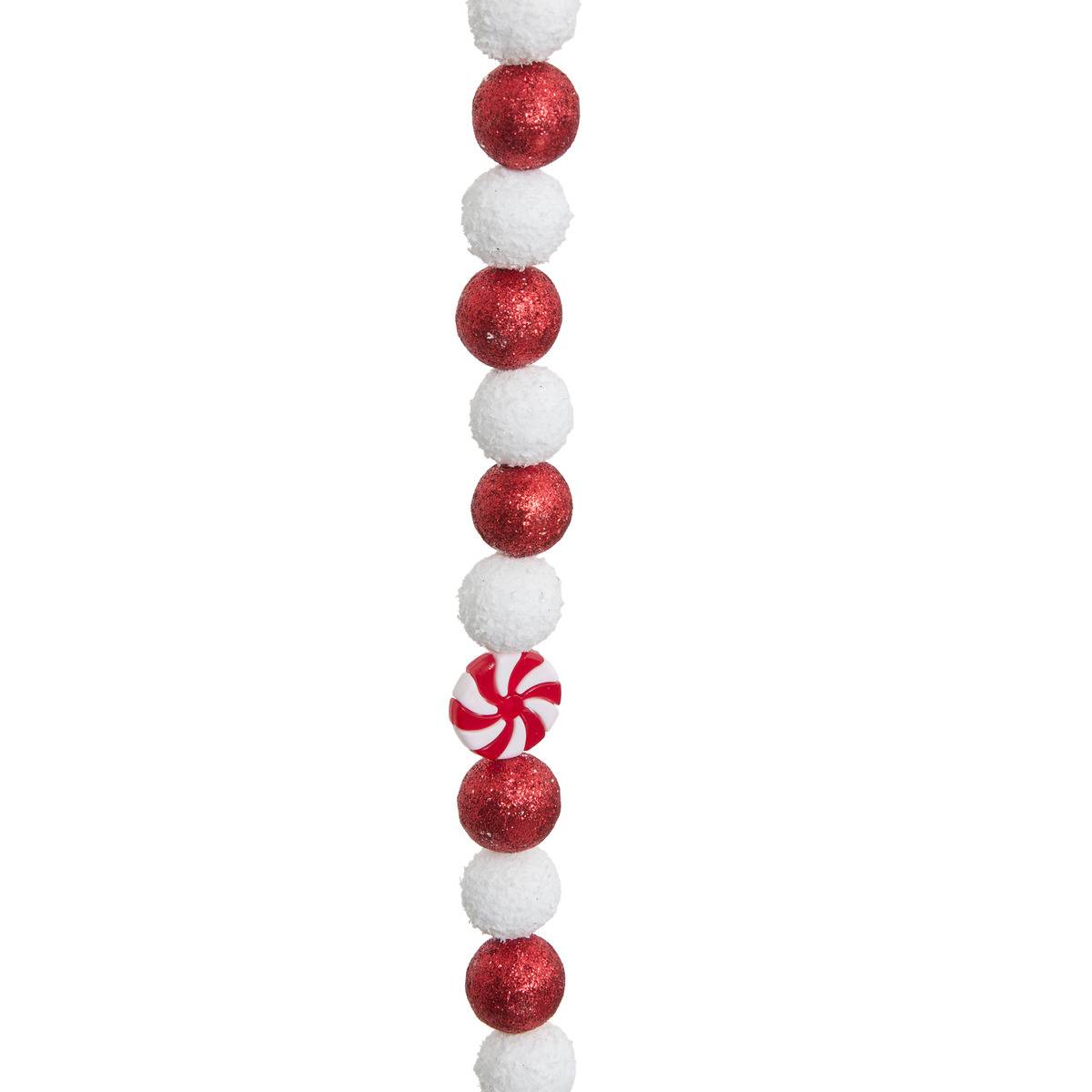 Guirlande polystyrène gourmande long 1,8m rouge et blanc multicolore, FEERIC LIGHTS & CHRISTMAS